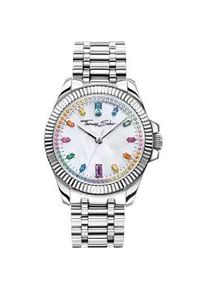 Quarzuhr Thomas Sabo "DIVINE RAINBOW", silber (silberfarben), Armbanduhren, Damen, Quarzuhr, Armbanduhr, Damenuhr, Zirkonia,, Aquamarin, Amethyst, Edelstahlarmband