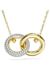 Kette mit Anh&auml;nger Swarovski "DEXTERA INTERLINKED", gold (gelbgoldfarben, kristallwei&szlig;), Halsketten, Damen, Metall, L: 45 B: 27mm, mit Swarovski Kristall, B:27mm