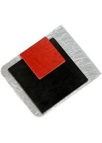 Brosche DeMarie "Kragenklemme aus Aluminium geb&uuml;rstet + gewolkt", rot, Broschen, Damen, Metall, Brosche