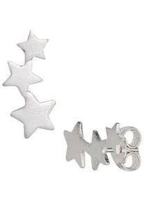 Paar Ohrstecker Jobo "Sterne", silber (silber 925), Ohrringe, Damen, Silber 925 (Sterlingsilber), 925 Silber