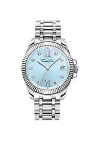Quarzuhr Thomas Sabo "DIVINE", silber (silberfarben, hellblau), Armbanduhren, Damen, Quarzuhr, Armbanduhr,Damenuhr,Mineralglas m. Saphirbeschichtung,Edelstahlarmband