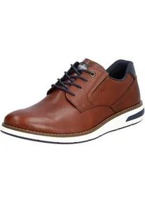 Sneaker Rieker, Herren, Gr. 40, bunt (braun, dunkelblau), Leder, Schuhe Sneaker, mit modischer Laufsohle, Freizeitschuh, Halbschuh, Schn&uuml;rschuh