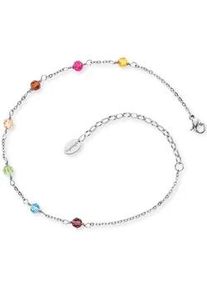 Fu&szlig;kette Engelsrufer "Glasperlen", bunt (edelstahlfarben, gelb, pink, braun, natur, gr&uuml;n, blau, gelb, pink, braun, natur, gr&uuml;n, blau), Fu&szlig;ketten, Damen, Edelstahl, mit Glassteinen