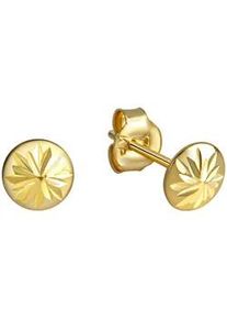 Paar Ohrstecker Firetti "Schmuck Geschenk Gold 375 Ohrschmuck Sternen-Muster", gold (gelbgoldfarben), Ohrringe, Damen, 6mm, Gelbgold 375