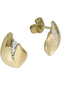 Diamonds by Ellen K. Paar Ohrstecker "Gold 375 zweifarbig mit wei&szlig;en Zirkonia-Steinen", gelb (gelb, wei&szlig;), FASCINATION BY ELLEN K., Ohrringe, Damen, one-size, Gold