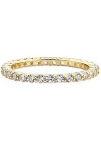 Fingerring Bruno Banani "Schmuck Geschenk Silber 925 Damenring Memoire" Gr. 59, gold (gelbgoldfarben, kristallwei&szlig;), Fingerringe, Damen, 59, Silber 925 (Sterlingsilber), 2mm, Fingerring, mit Zirkonia (synth.)