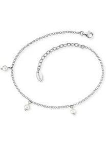 Fu&szlig;kette Engelsrufer "Perle", bunt (silberfarben, wei&szlig;), Fu&szlig;ketten, Damen, Perlen Silber 925 (Sterlingsilber), Perlen, Silber 925 (Sterlingsilber), mit S&uuml;&szlig;wasserzuchtperle