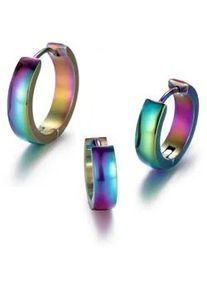 Creolen-Set Firetti "Multipack Schmuck Geschenk Ohrschmuck Creolenset Regenbogen", bunt (mehrfarbig), Ohrringe, Damen, Edelstahl