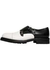 Slipper Henry Stevens "Barkley CDM Businessschuh", Herren, Gr. 44,5, schwarz (schwarz, wei&szlig;), Leder, Schuhe Slipper, Herren Slipper Lederschuhe handgefertigt, Anzugschuhe