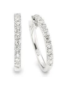 Paar Creolen Bruno Banani "Schmuck Geschenk Silber 925 Ohrschmuck Ohrringe", bunt (silberfarben, wei&szlig;, kristallwei&szlig;), Ohrringe, Damen, 16,3mm, Silber 925 (Sterlingsilber), mit Zirkonia (synth.)