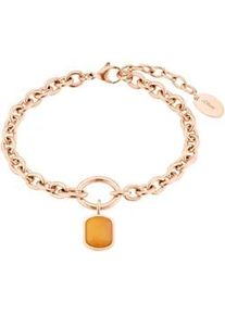 Armband s.Oliver "2037971", orange (ros&eacute;goldfarben, apricot, apricot), Armb&auml;nder, Damen, 20cm, Edelstahl, Armband, mit Aventurin