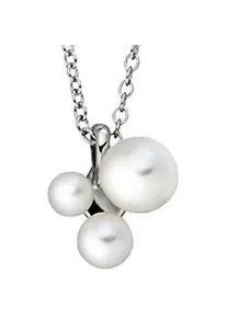 Kette mit Anh&auml;nger Firetti "Schmuck Geschenk", bunt (silberfarben, wei&szlig;), Halsketten, Damen, Perlen Silber 925 (Sterlingsilber), L: 48 B: 0,96mm, Perlen, Silber 925 (Sterlingsilber), Made in Germany - mit S&uuml;&szlig;wasserzuchtperle, B:0,96mm