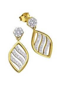 Paar Ohrh&auml;nger Firetti "Schmuck Geschenk Silber 925 Ohrschmuck Ohrringe Statement Navette", silber (gelbgoldfarben, silberfarben), Ohrringe, Damen, 0,12 P3 = leicht erkennbare Einschl&uuml;sse, Diamanten Silber 925 (Sterlingsilber), Diamanten, Silber 925 (Sterlingsilber), mit Diamant