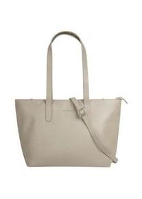Shopper Bruno Banani, Damen, Gr. B/H/T: 30cm x 25cm x 14cm onesize, beige, Leder, leicht gl&auml;nzend, unifarben, Taschen Shopper, echt Leder