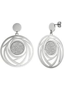 Paar Ohrh&auml;nger Jobo, silber (edelstahlfarben), Ohrringe, Damen, Edelstahl, rund Edelstahl