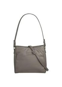 Shopper Bruno Banani, Damen, Gr. B/H/T: 27cm x 25cm x 10cm onesize, grau, Leder, leicht gl&auml;nzend, unifarben, Taschen Shopper, echt Leder