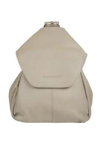 Cityrucksack Bruno Banani, Damen, Gr. B/H/T: 20cm x 27cm x 12cm, onesize, beige, Leder, Rindsleder, Rucks&auml;cke Cityrucksack, echt Leder