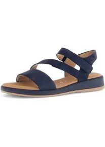 Riemchensandale Gabor "RHODOS", Damen, Gr. 36, blau (dunkelblau), Nubukleder, Schuhe Riemchensandale, Sommerschuh, Sandalette, Keilabsatz, in Bequemweite G (weit)