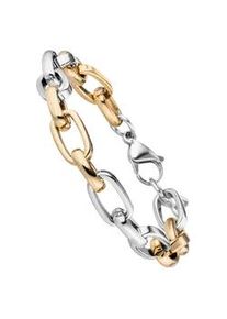 Armband Jobo "Statement", silber (edelstahlfarben), Armb&auml;nder, Damen, 22cm, Edelstahl, Armband, Edelstahl Bicolor-Optik 22 cm
