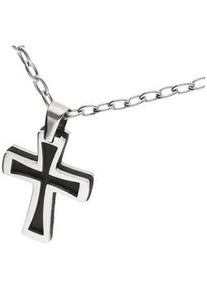 Kreuzkette Jacques Charrel "mit Kreuzanh&auml;nger, Edelstahl", Herren, Gr. 50cm, Edelstahl, silber, Halsketten Kreuzkette