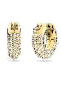 Paar Creolen Swarovski "Dextera Creolen", gold (gelbgoldfarben, kristallwei&szlig;, kristallwei&szlig;), Ohrringe, Damen, Metall, mit Swarovski Kristall