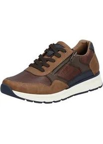 Sneaker Rieker, Herren, Gr. 40, braun (braun, kombiniert), Leder, Lederimitat, Schuhe Sneaker, mit gepolstertem Schaftrand, Freizeitschuh, Halbschuh, Schn&uuml;rschuh