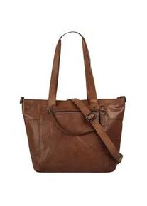 SPIKES & SPARROW Shopper SPIKES & SPARROW, Damen, Gr. B/H/T: 31cm x 29cm x 12cm onesize, braun (cognac), Leder, leicht gl&auml;nzend, unifarben, Taschen Shopper, echt Leder