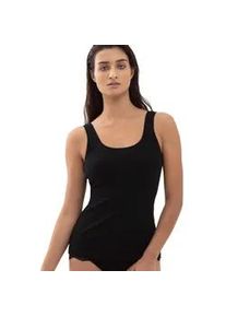 Tr&auml;gertop Mey "Orangic Cotton", Damen, Gr. M, schwarz, Feinripp, Obermaterial: 94% Baumwolle, 6% Elasthan, schmal h&uuml;ftbedeckend, Rundhals, Tops Tr&auml;gertop, tiefer Rundhalsausschnitt, Feinripp, Baumwollmischung, atmungsaktiv