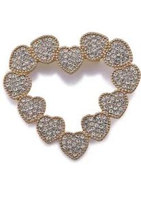 Brosche Firetti "Schmuck Geschenk Ansteckschmuck Herz", gold (goldfarben,, transparent, transparent), Broschen, Damen, Glas, Metall, Brosche, mit Glasstein