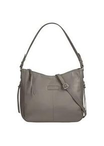 Shopper Bruno Banani, Damen, Gr. B/H/T: 35cm x 28cm x 13cm onesize, grau, Leder, leicht gl&auml;nzend, unifarben, Taschen Shopper, echt Leder
