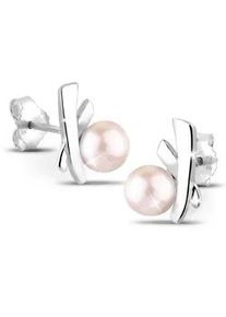 Paar Ohrstecker Elli "S&uuml;&szlig;wasserzuchtperlen Rosa 925 Sterling Silber", rosa, Ohrringe, Damen, onesize, ohne Stein, Silber 925 (Sterlingsilber)