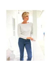 Strickpullover Heine "Pullover", Damen, Gr. 38, wei&szlig;, 100% Baumwolle, unifarben, Pullover Strickpullover