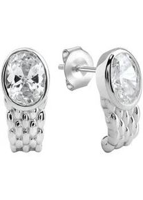 Paar Ohrstecker ZEEme "925/- Sterling Silber rhodiniert Zirkonia", wei&szlig;, Ohrringe, Damen, one-size, Silber 925 (Sterlingsilber)