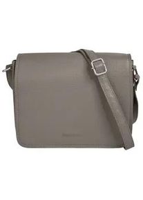 Umh&auml;ngetasche Bruno Banani, Damen, Gr. B/H/T: 24cm x 19cm x 7cm onesize, grau, Leder, leicht gl&auml;nzend, unifarben, Taschen Umh&auml;ngetasche, echt Leder