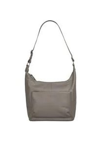 Shopper Bruno Banani, Damen, Gr. B/H/T: 38cm x 29cm x 11cm onesize, grau, Leder, leicht gl&auml;nzend, unifarben, Taschen Shopper, echt Leder