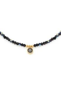 Kette mit Anh&auml;nger CIAO BY Leonardo "Lola CIAO", schwarz (gelbgoldfarben, schwarz), Halsketten, Damen, Edelstahl, L: 45, mit Kristallglas