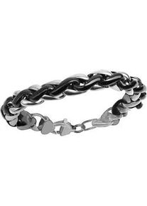 Armband Vivance "Edelstahl geschw&auml;rzt", schwarz, Armb&auml;nder, Herren, 23cm, Edelstahl, gl&auml;nzend, Armband