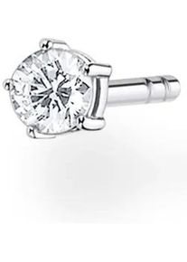 Single-Ohrstecker Thomas Sabo "wei&szlig;er Stein klein", bunt (silberfarben, wei&szlig;, kristallwei&szlig;), Ohrringe, Damen, 2,8mm, Silber 925 (recycelt), mit Zirkonia (synth.)
