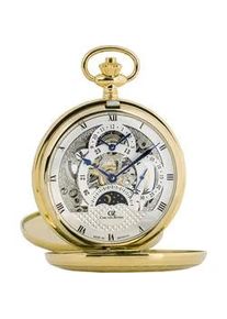 Taschenuhr Carl von Zeyten "Alb", gold (goldfarben), Taschenuhren, Damen, Taschenuhr, Mechanische Uhr, Handaufzug, Skelettuhr, Mondphase, Made in Germany