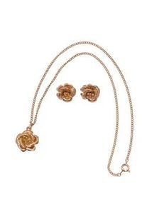 Schmuckset Firetti "Multipack Schmuck Geschenk Halskette Ohrring Rosen", gold (gelbgoldfarben), Schmuck_Sets, Damen, Messing, Schmuckset, Made in Germany