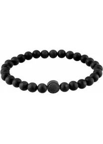 Armband Liebeskind Berlin "LJ-0066-B-17", schwarz (schwarz, schwarz), Armb&auml;nder, Damen, 17cm, Edelstahl, Armband, mit Onyx