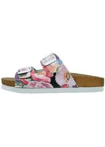 Pantolette DOGO "Stella Pantolette Good Things Are Ahead Damen Sandalen", Damen, Gr. 38, Normalschaft, bunt (mehrfarbig), Lederimitat, Schuhe Schlappen Pantolette, Handgefertigt