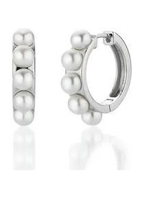 Perlenohrringe Firetti "Schmuck Geschenk Ohrschmuck Creolen Perle", bunt (silberfarben, wei&szlig;), Ohrringe, Damen, 17mm, Perlen Silber 925 (Sterlingsilber), Perlen, Silber 925 (Sterlingsilber), Made in Germany - mit S&uuml;&szlig;wasserzuchtperle