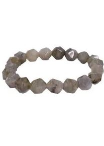 Armband Firetti "Schmuck Geschenk Facettschliff", grau (grau, grau), Armb&auml;nder, Damen, 18cm, Silikon Stein, Silikon, Stein, Armband, Made in Germany - mit Labradorit oder facettiertem Quarz