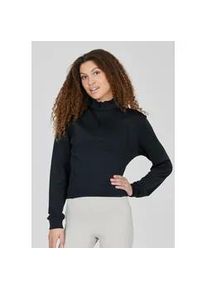 ENDURANCE ATHLECIA Strickpullover ATHLECIA "Ayanda", Damen, Gr. 36, schwarz, 51% Polyester, 44% Modal, 5% Elasthan, unifarben, normal, hoch geschlossener Ausschnitt, Pullover Strickpullover, in atmungsaktiver Qualit&auml;t
