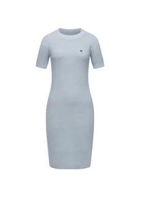 Strickkleid Ragwear "Kolya", Damen, Gr. M (38), Normalgr&ouml;&szlig;en, blau, Strick, Material: 100% Baumwolle, tailliert ca. Mitte Oberschenkel, Rundhals, &Auml;rmel ohne &Auml;rmelschlitz Rippstrickb&uuml;ndchen, Kleider Strickkleid, kurz&auml;rmliges Damen Midikleid in Strickoptik