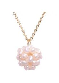 Kette mit Anh&auml;nger Firetti "Schmuck Geschenk Perlen", gold (gelbgoldfarben, wei&szlig;), Halsketten, Damen, Messing Perlen, L: 50, Messing, Perlen, Made in Germany - mit Naturperle