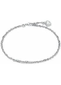 Fu&szlig;kette mit Anh&auml;nger Amor "Schmuck Geschenk Silber 925 K&ouml;rperschmuck Herz", silber (silber, 925), Fu&szlig;ketten, Damen, Silber 925 (Sterlingsilber), mit Zirkonia (synth.)