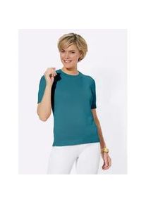 Kurzarmpullover Casual Looks "Pullover", Damen, Gr. 54, blau (petrol), 50% Baumwolle, 50% Polyacryl, unifarben, Pullover