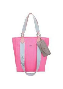 Henkeltasche Fritzi aus Preussen "Izzy02", Damen, Gr. B/H/T: 11cm x 39cm x 32cm, pink (neonpink), Baumwolle, mehrfarbig, Taschen, mit abnehmbarem Brillenetui